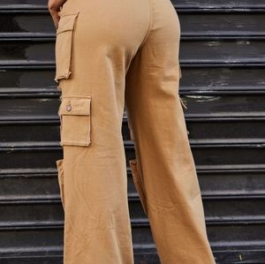 Fashion Nova Lily high rise distressed cargo jeans